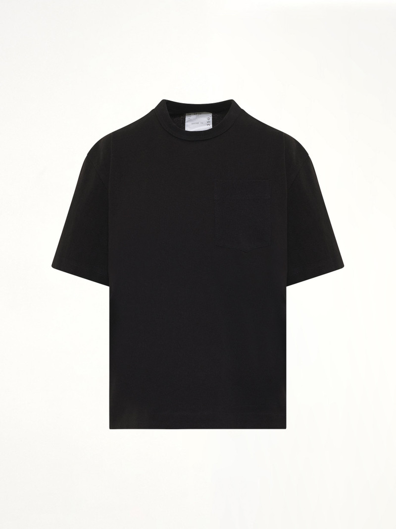 sacai S Cotton Jersey T-Shirt in Black outlook