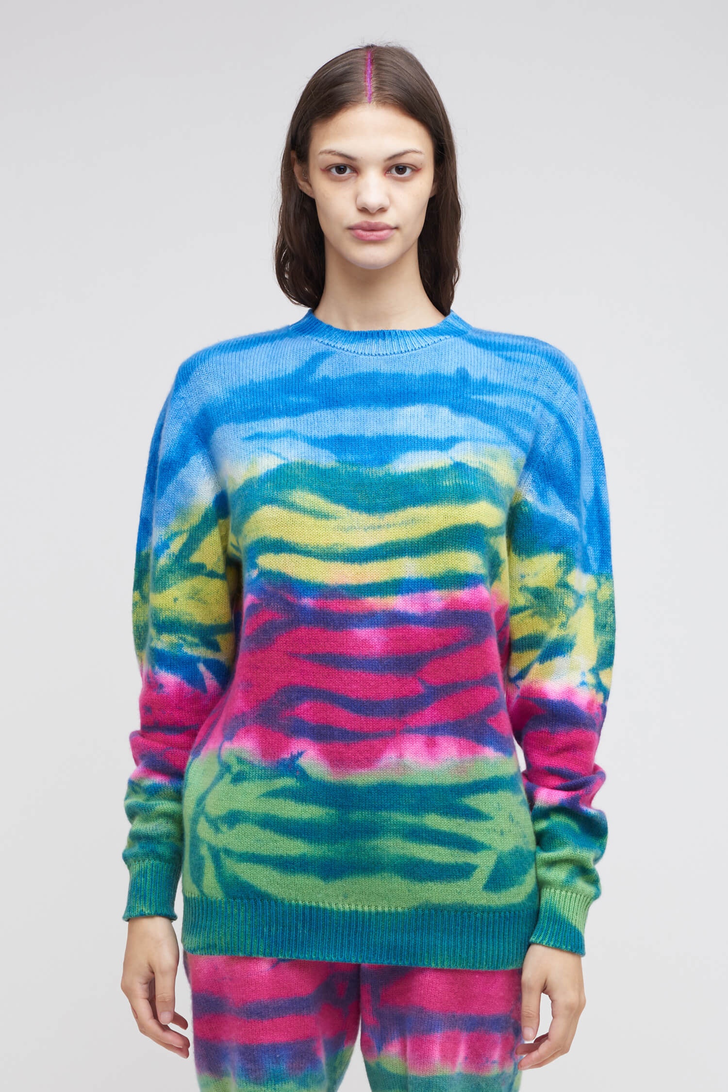 FRANK STRIPE DYED CASHMERE CREW - 3