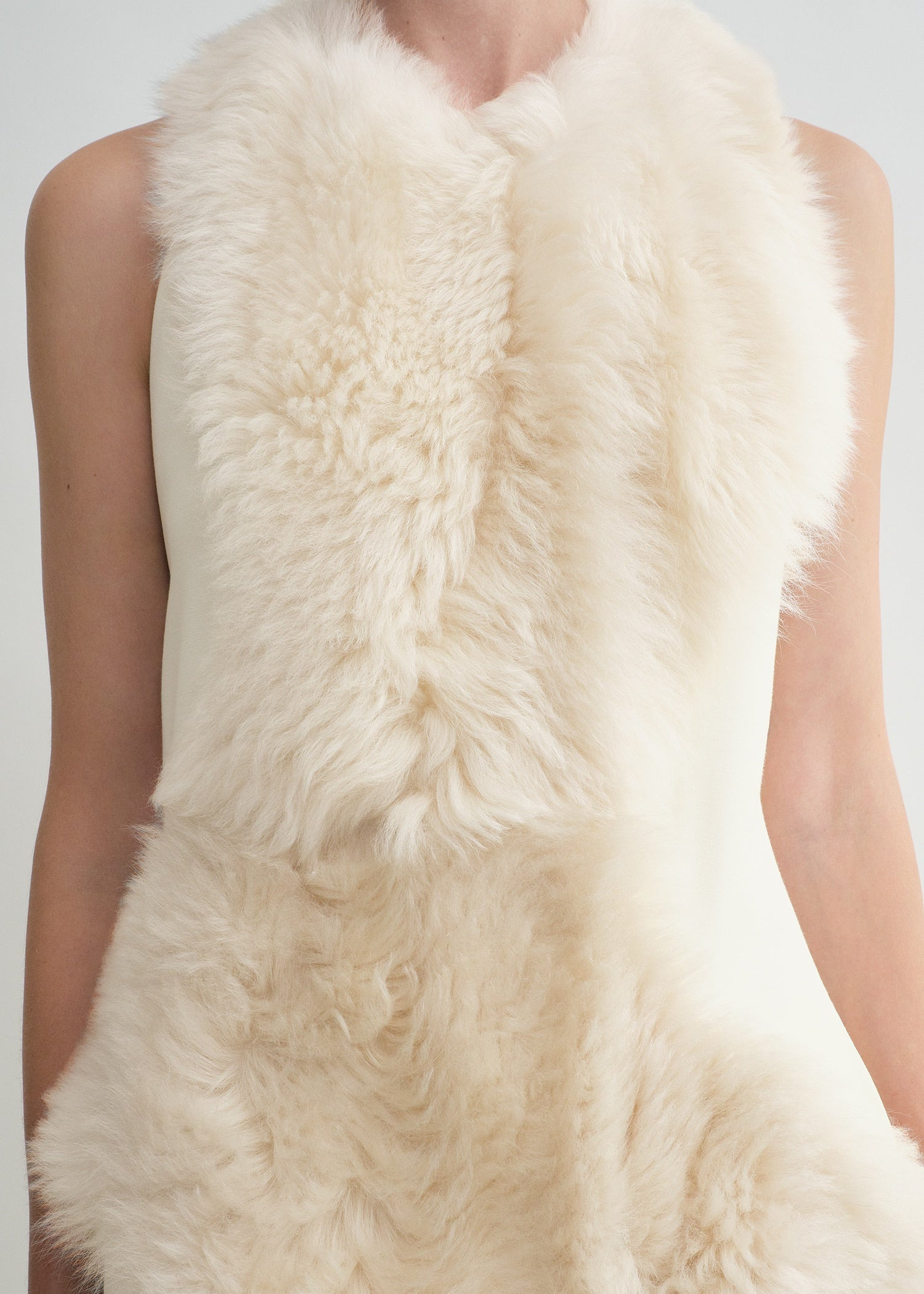 Shearling appliqué dress macadamia - 5