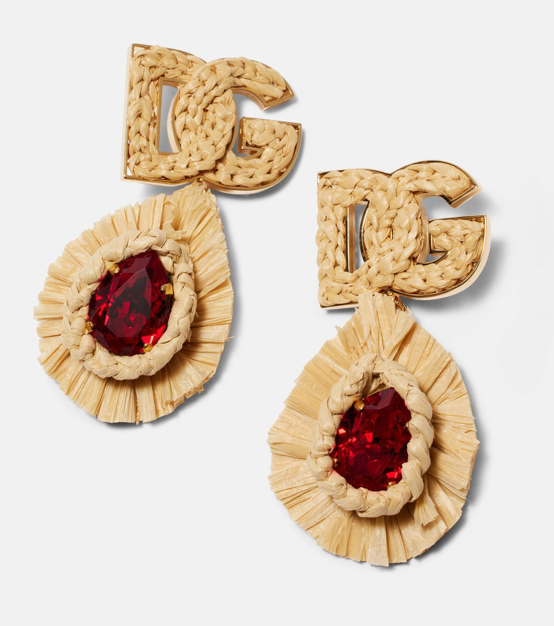 DG crystal-embellished clip-on earrings - 4