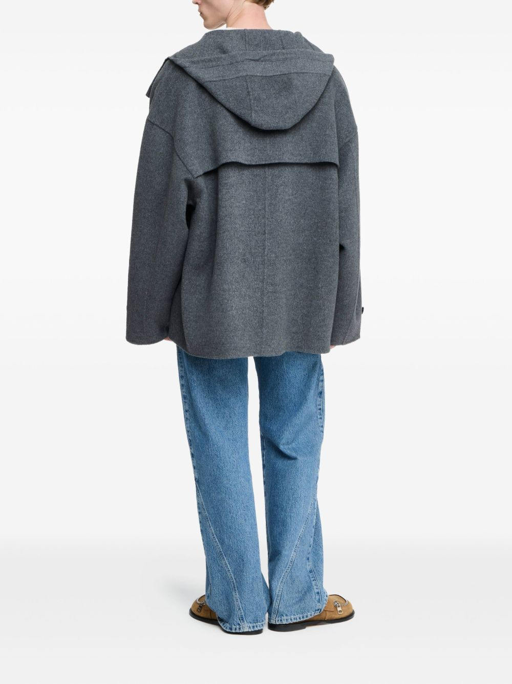 double-breasted hooded jacket - 3