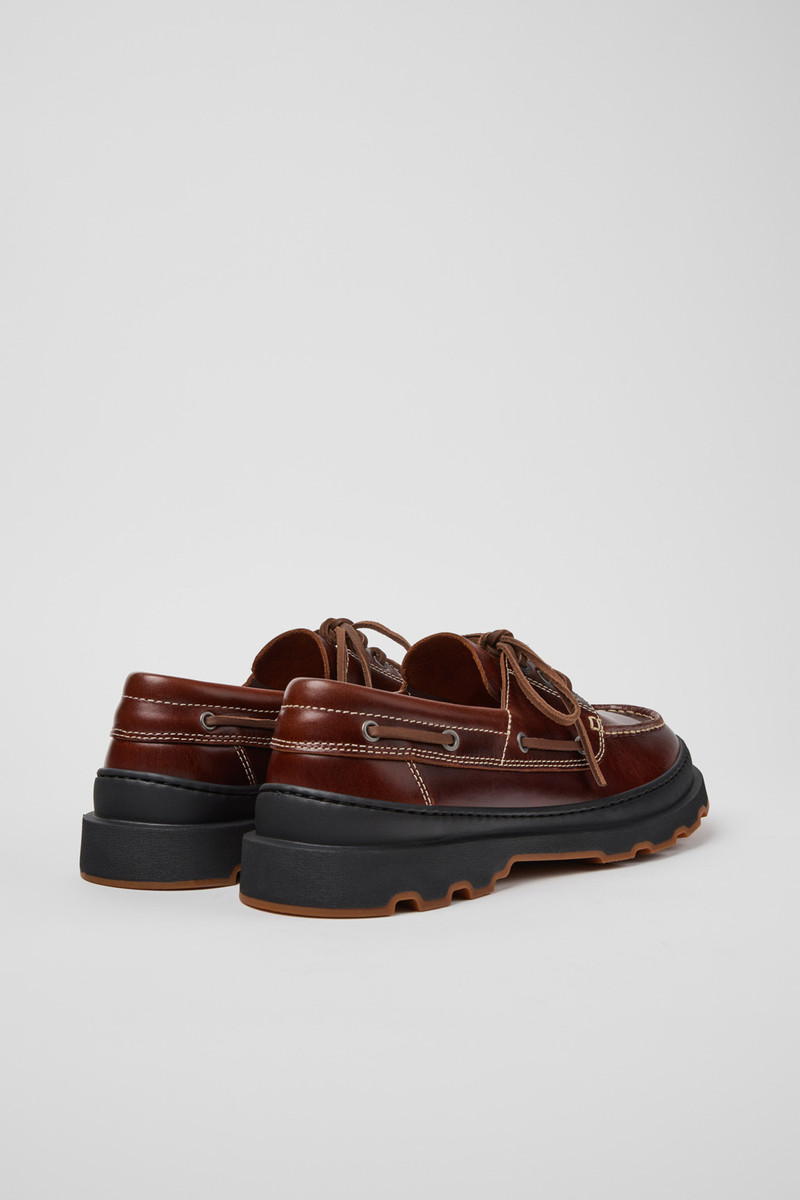 CAMPERLAB Brown Leather Moccasins for Men. outlook