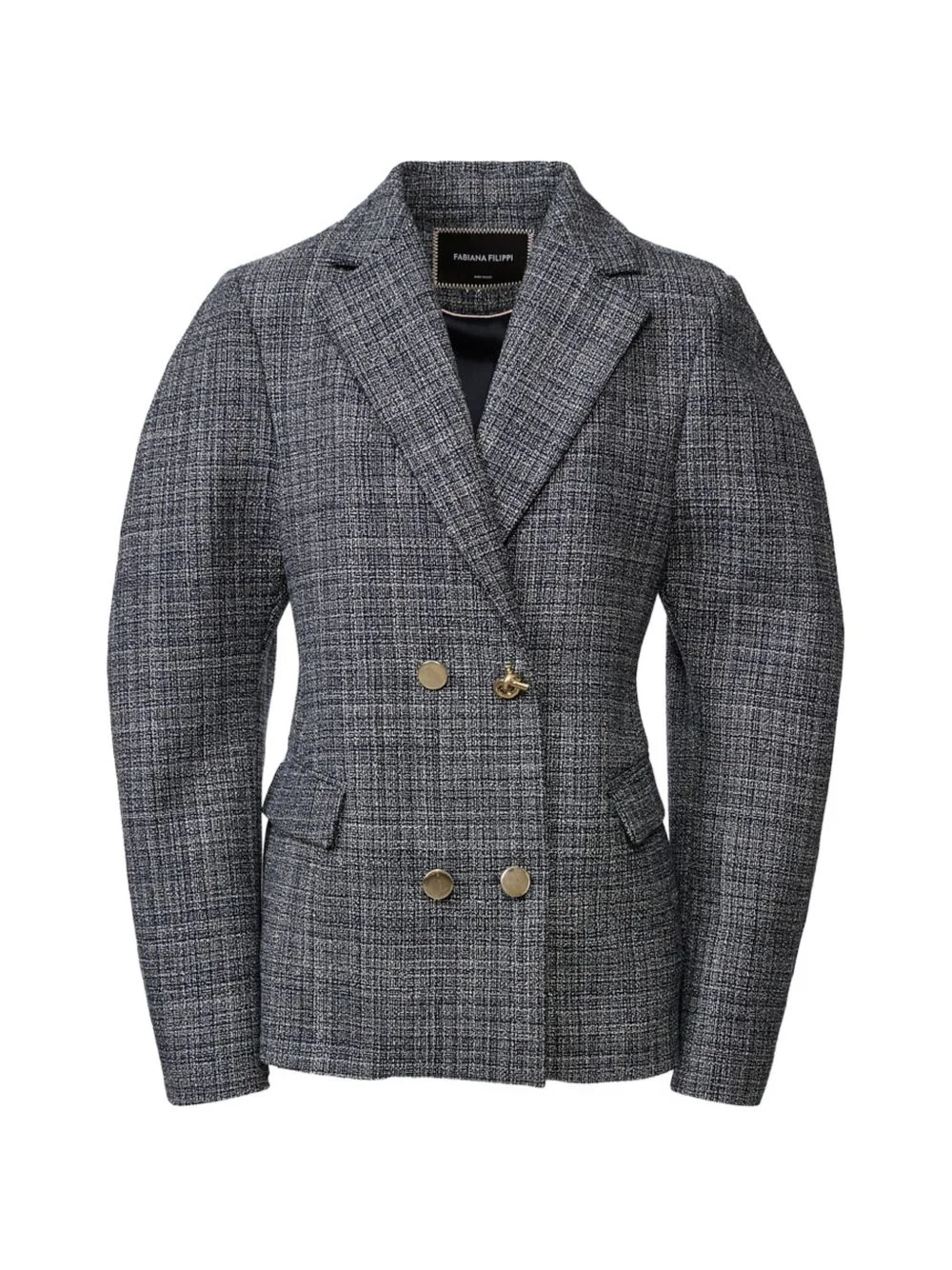 double-breasted tweed jacket - 1