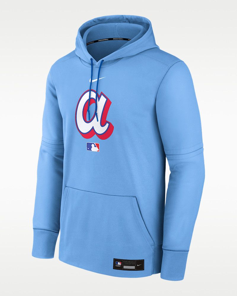 Atlanta Braves Authentic Collection City Connect Men's Nike Therma MLB Pullover Hoodie 1