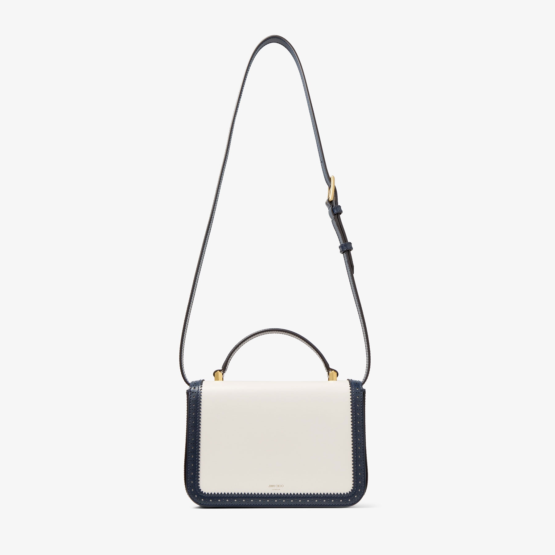 Diamond Top Handle
Navy & Latte Leather Top Handle Bag - 6