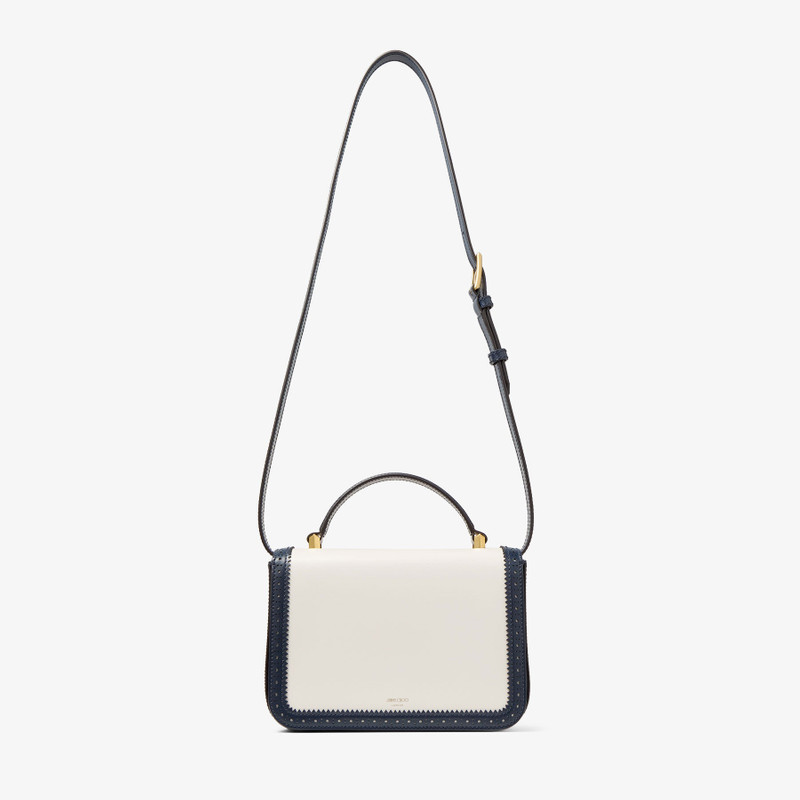 Diamond Top Handle
Navy & Latte Leather Top Handle Bag 6