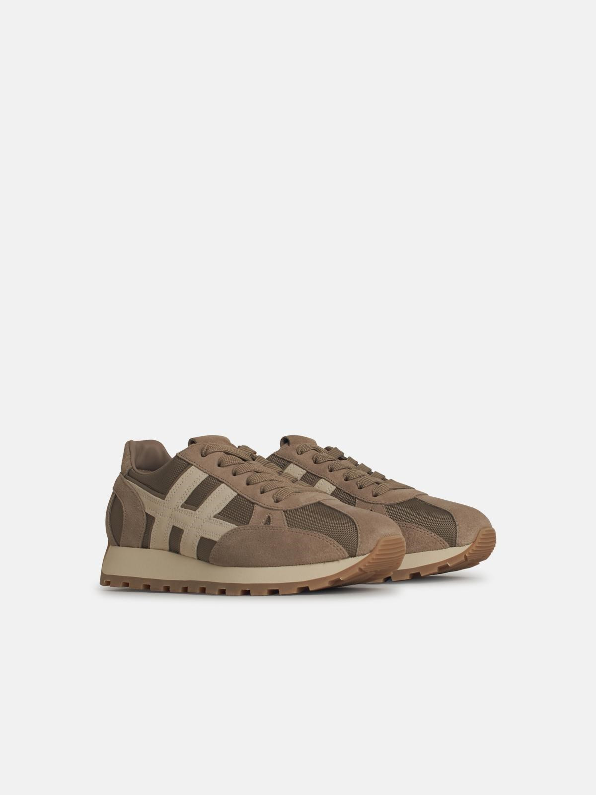 'H671' BEIGE FABRIC SNEAKERS - 2