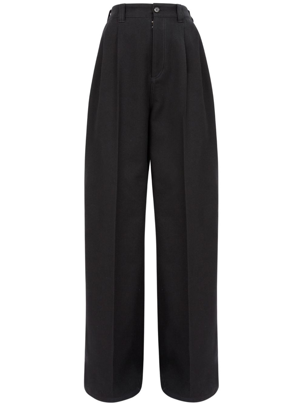 high-waisted pleated wide-leg trousers - 1