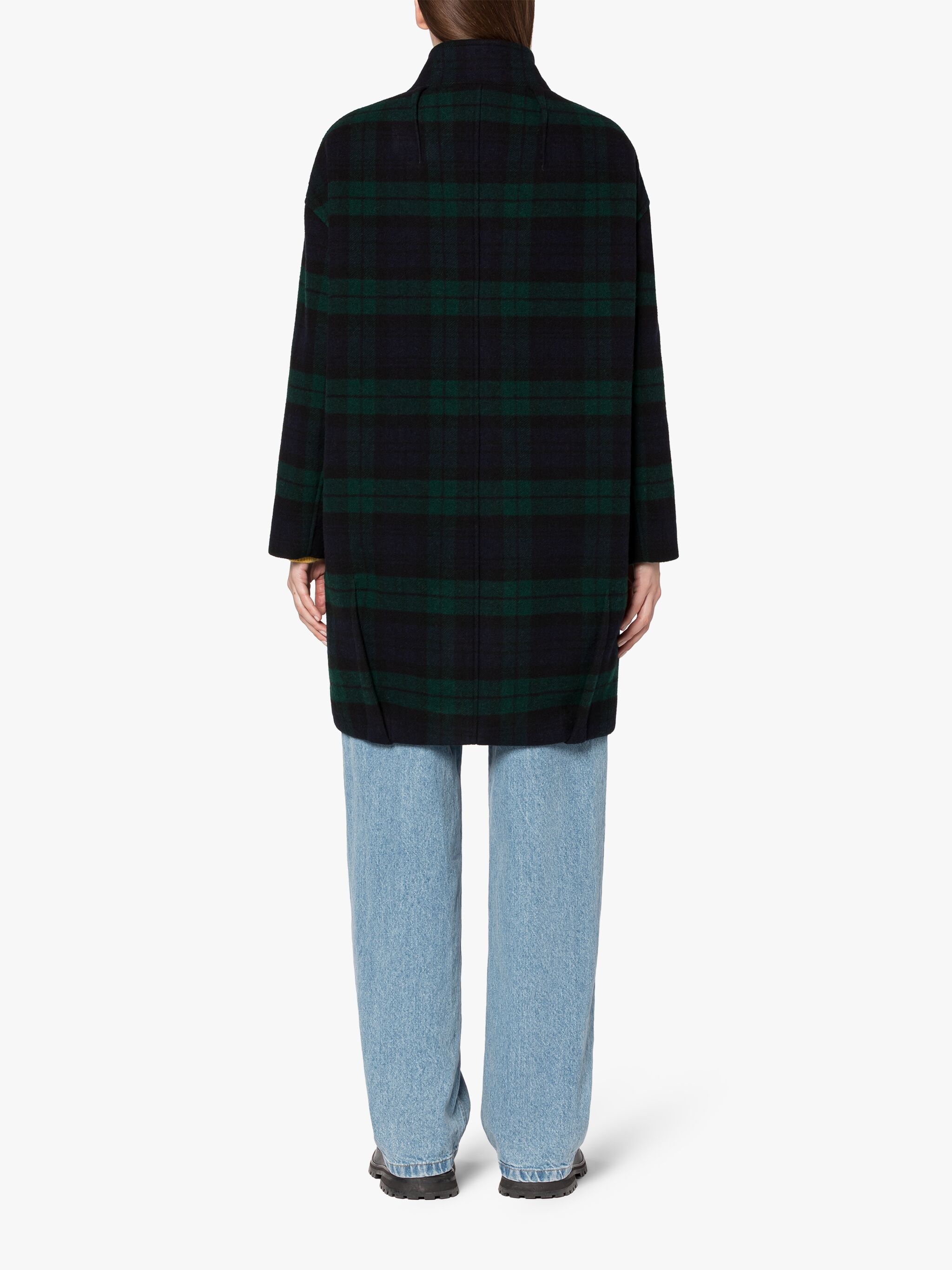FREDDIE BLACK WATCH WOOL COCOON COAT - 4