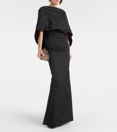 THE ATTICO Caped silk midi dress outlook