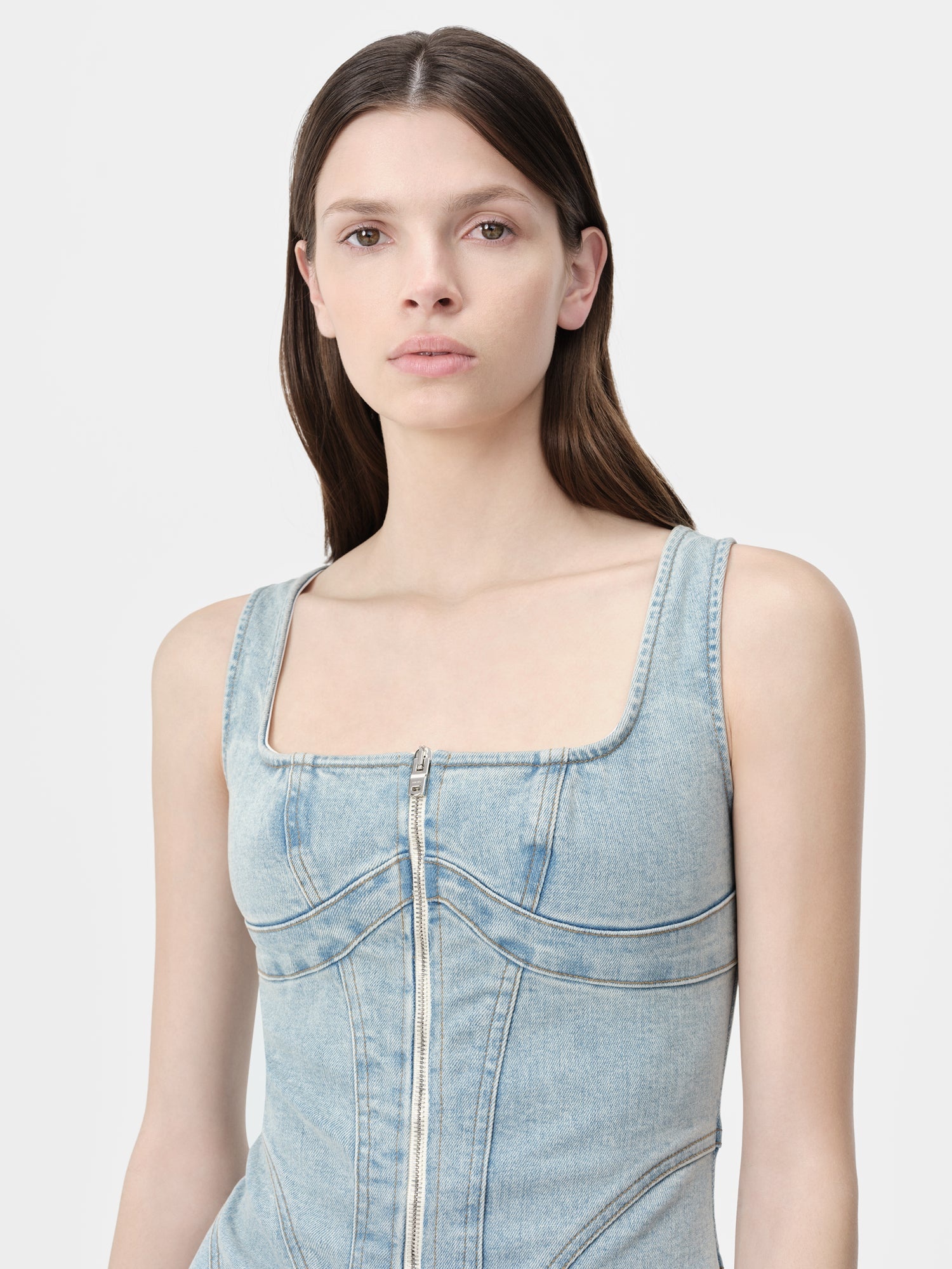 WOMEN'S ZIP CORSET DRESS - 5