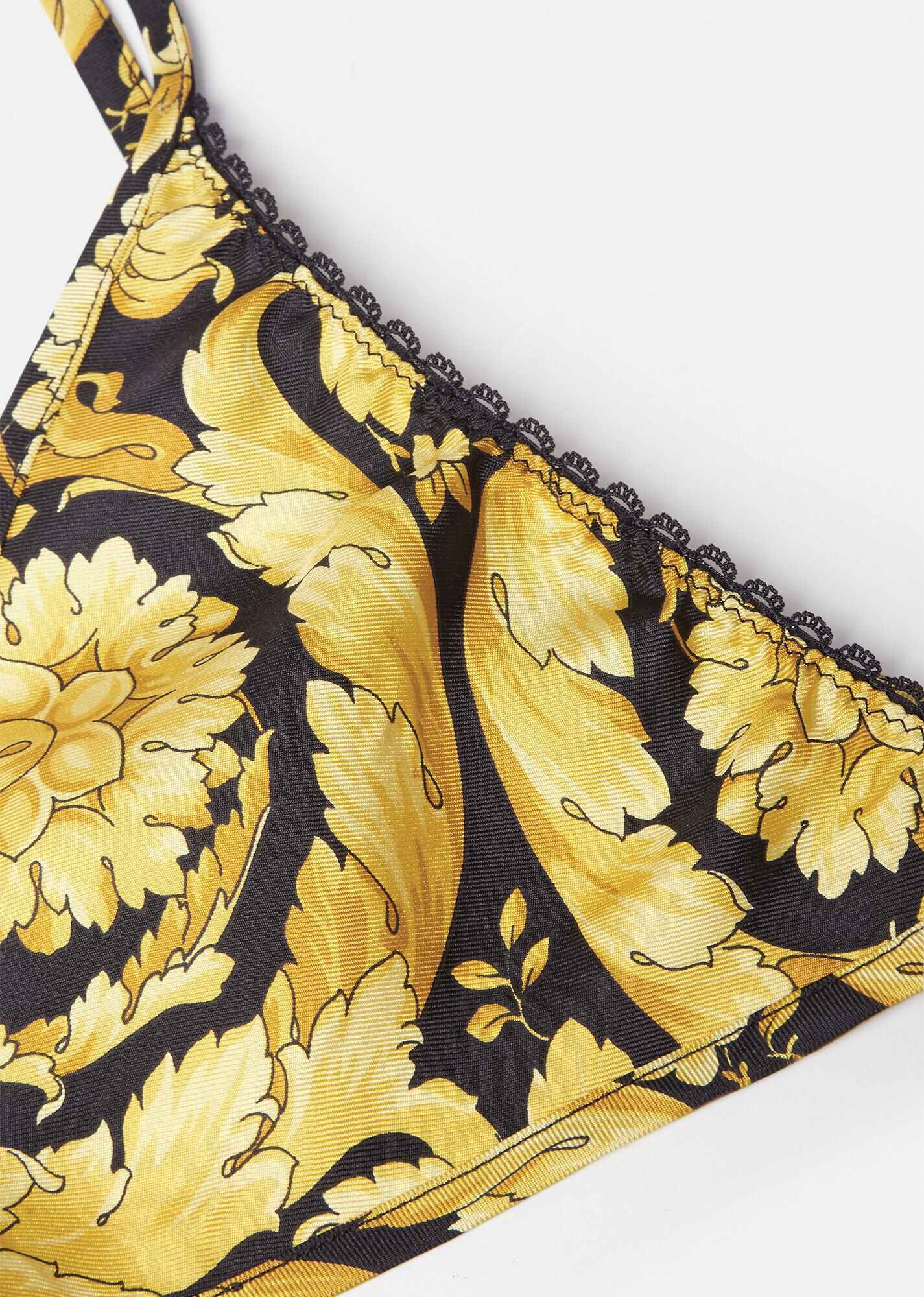 Barocco Print Silk Thong - 2