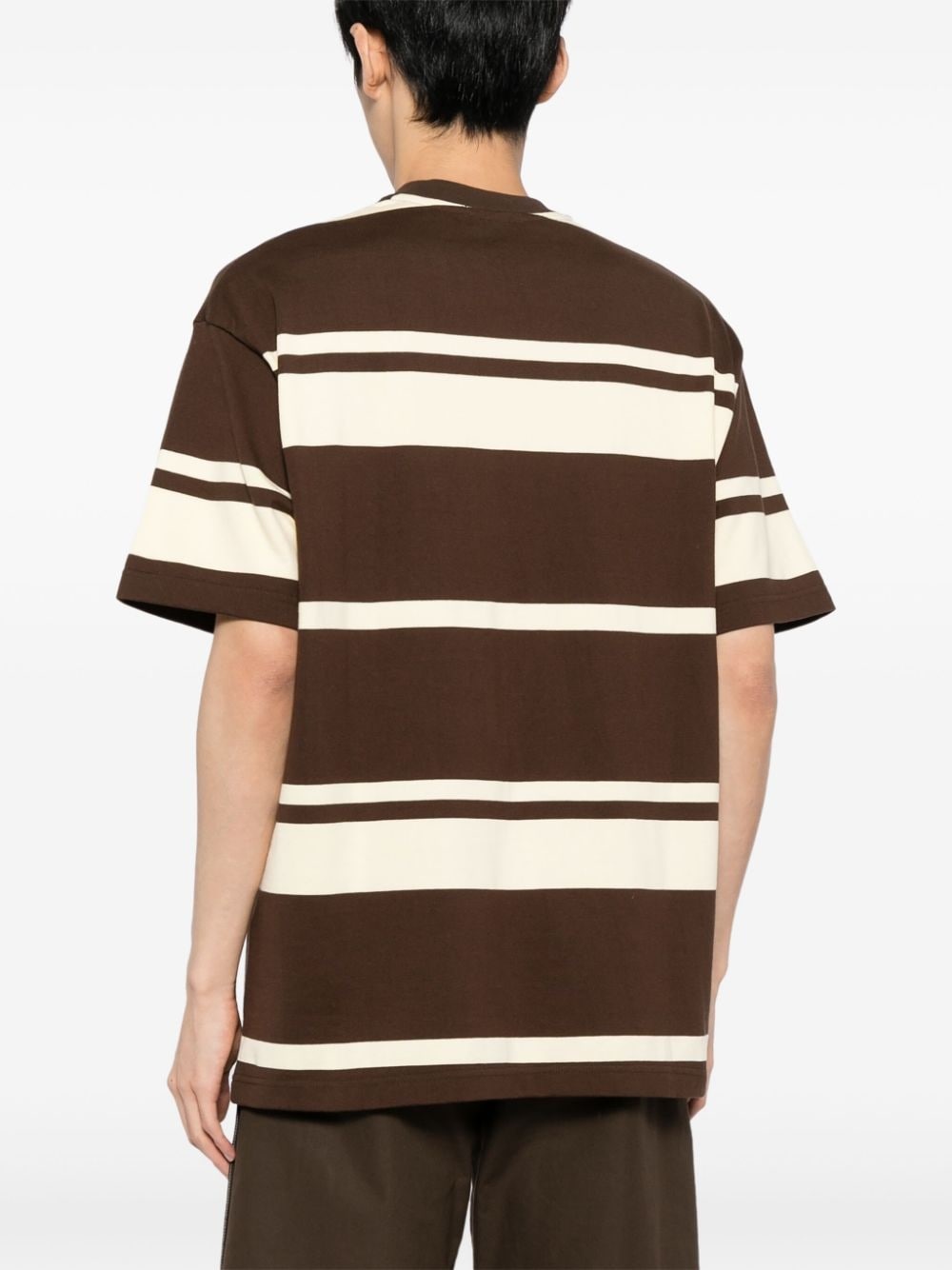 stripe cotton T-shirt - 4