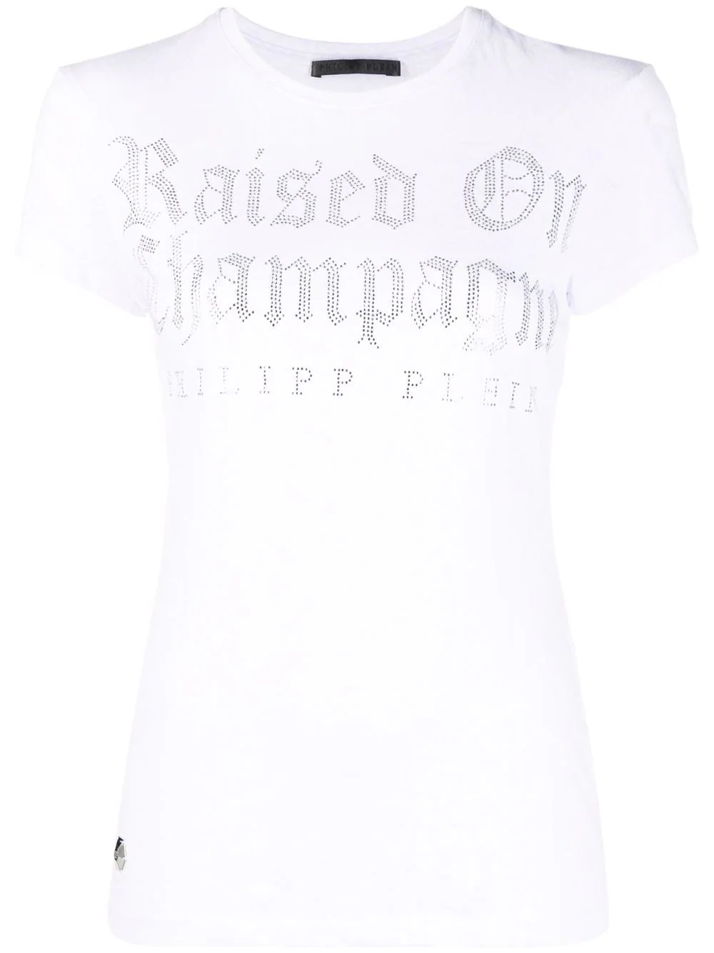 crystal-embellished snake-print T-shirt - 1
