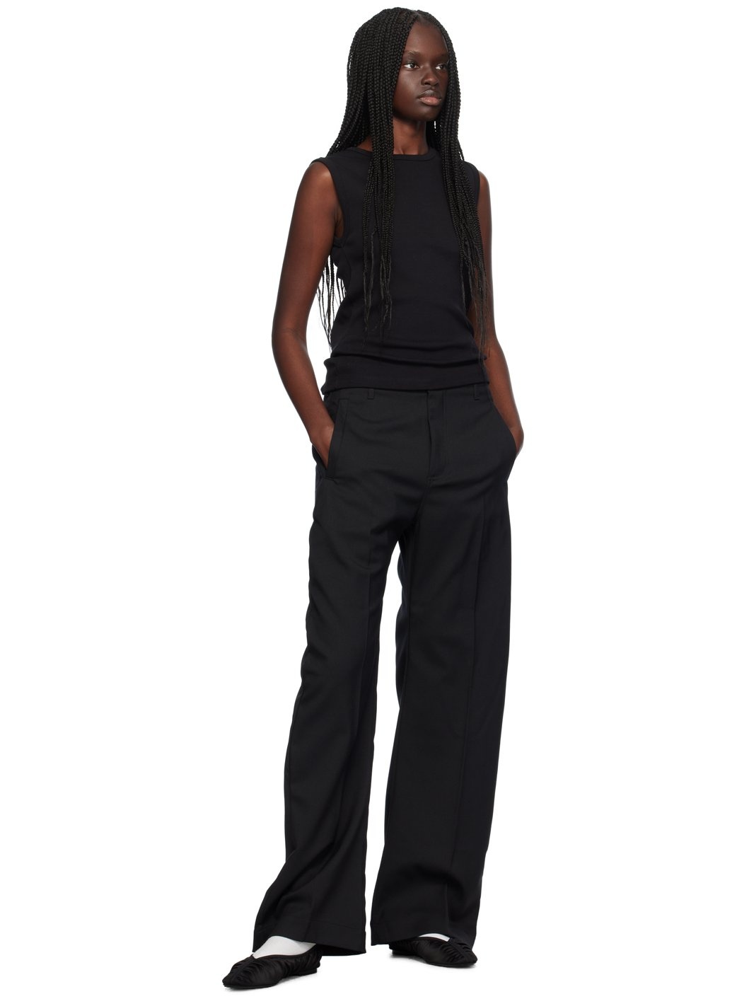 Black Crewneck Tank Top - 4