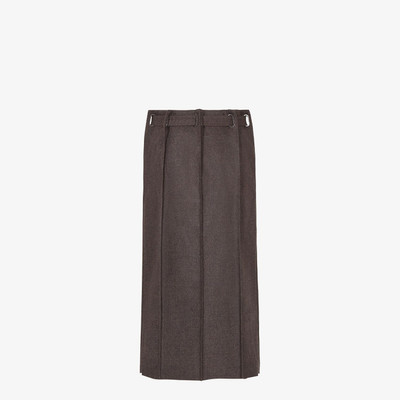 FENDI Brown cashmere and flannel skirt outlook