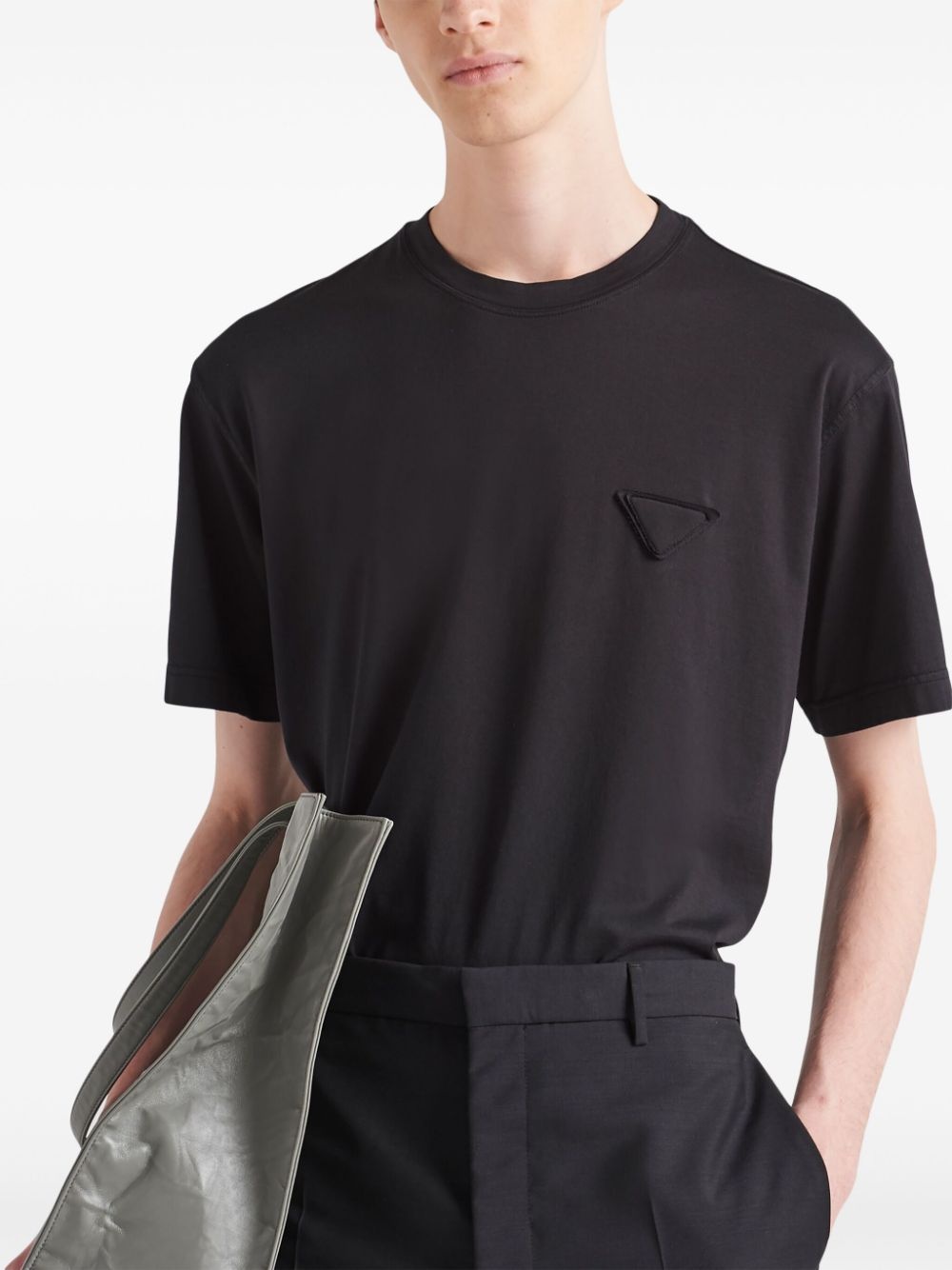 logo-patch cotton T-shirt - 4