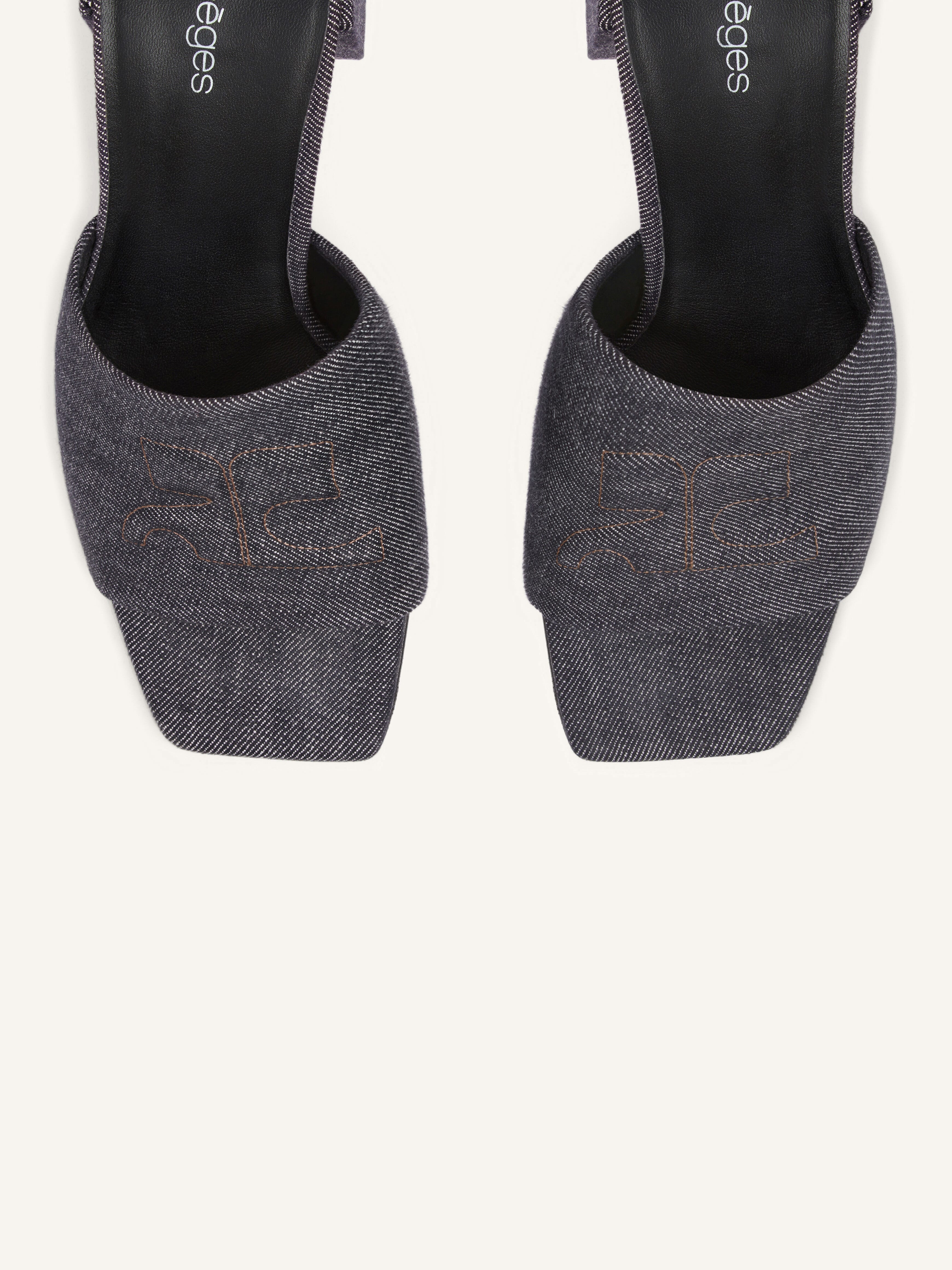 SHADOW DENIM HEELED MULES - 4