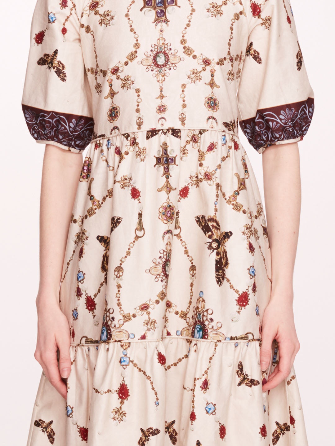 PRINTED POPLIN MIDI DRESS - 4