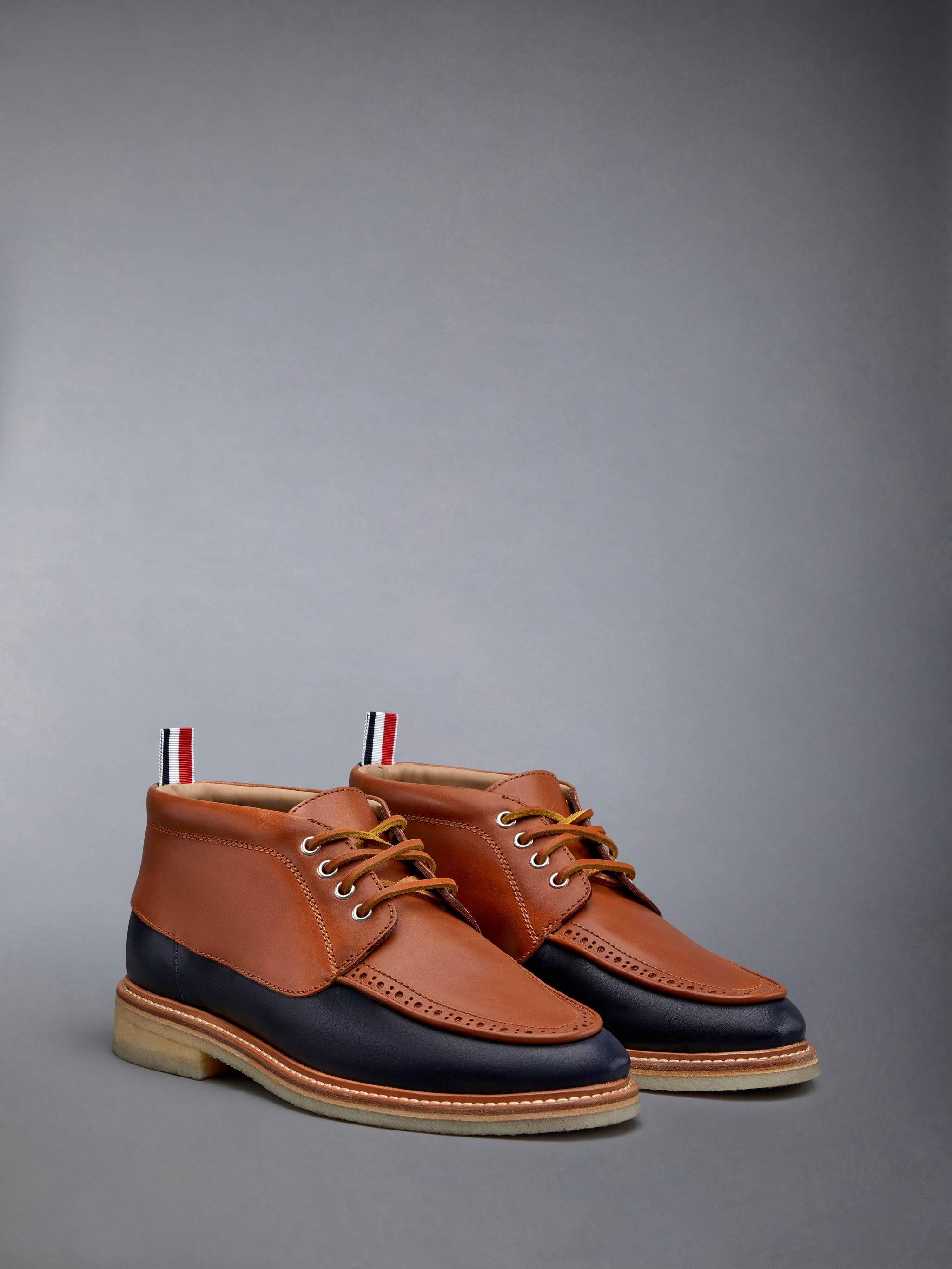 Vacchetta Leather Crepe Sole Mid Top Deck Shoe - 2