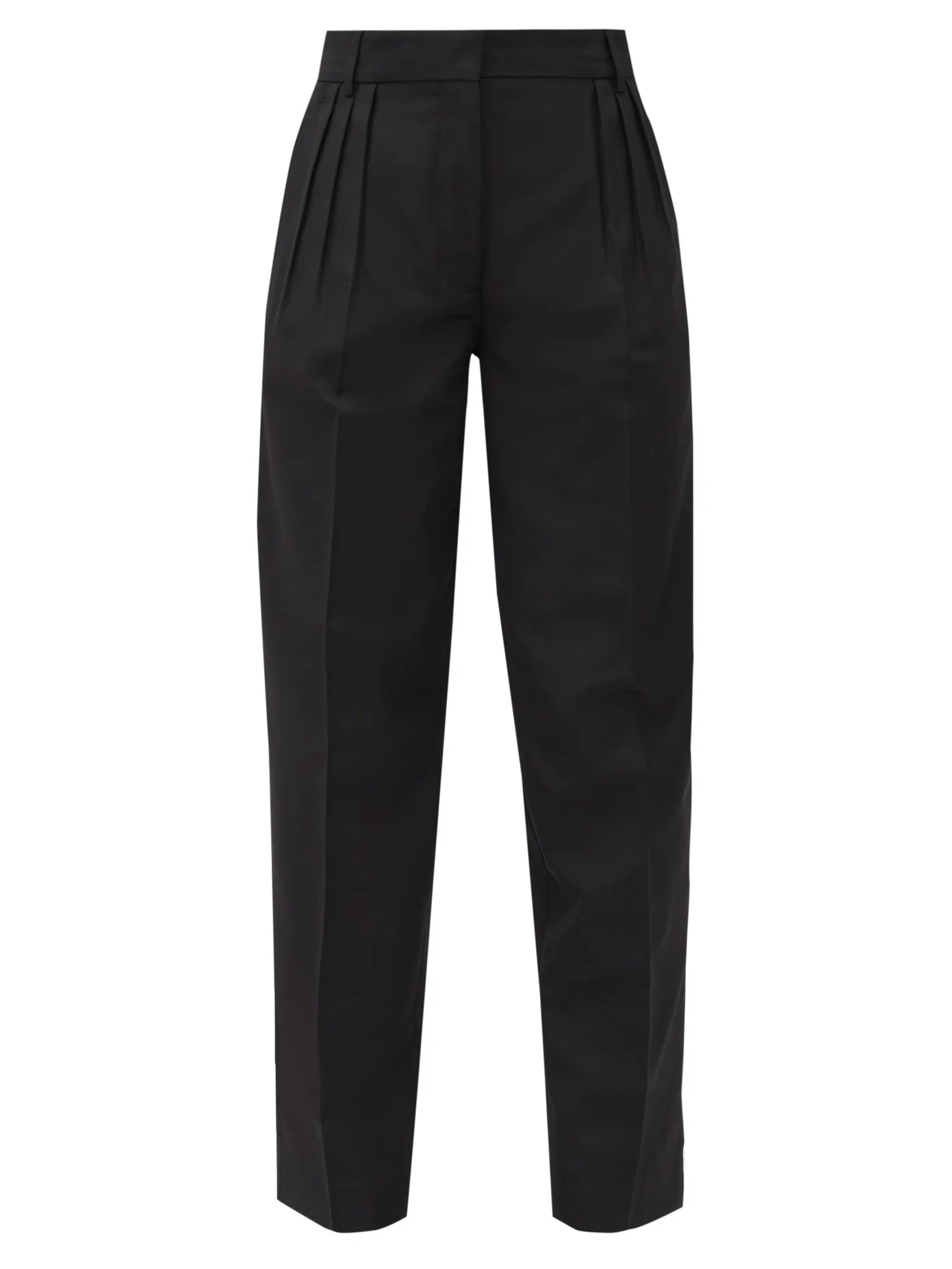 Pana pleated grain-de-poudre trousers - 1