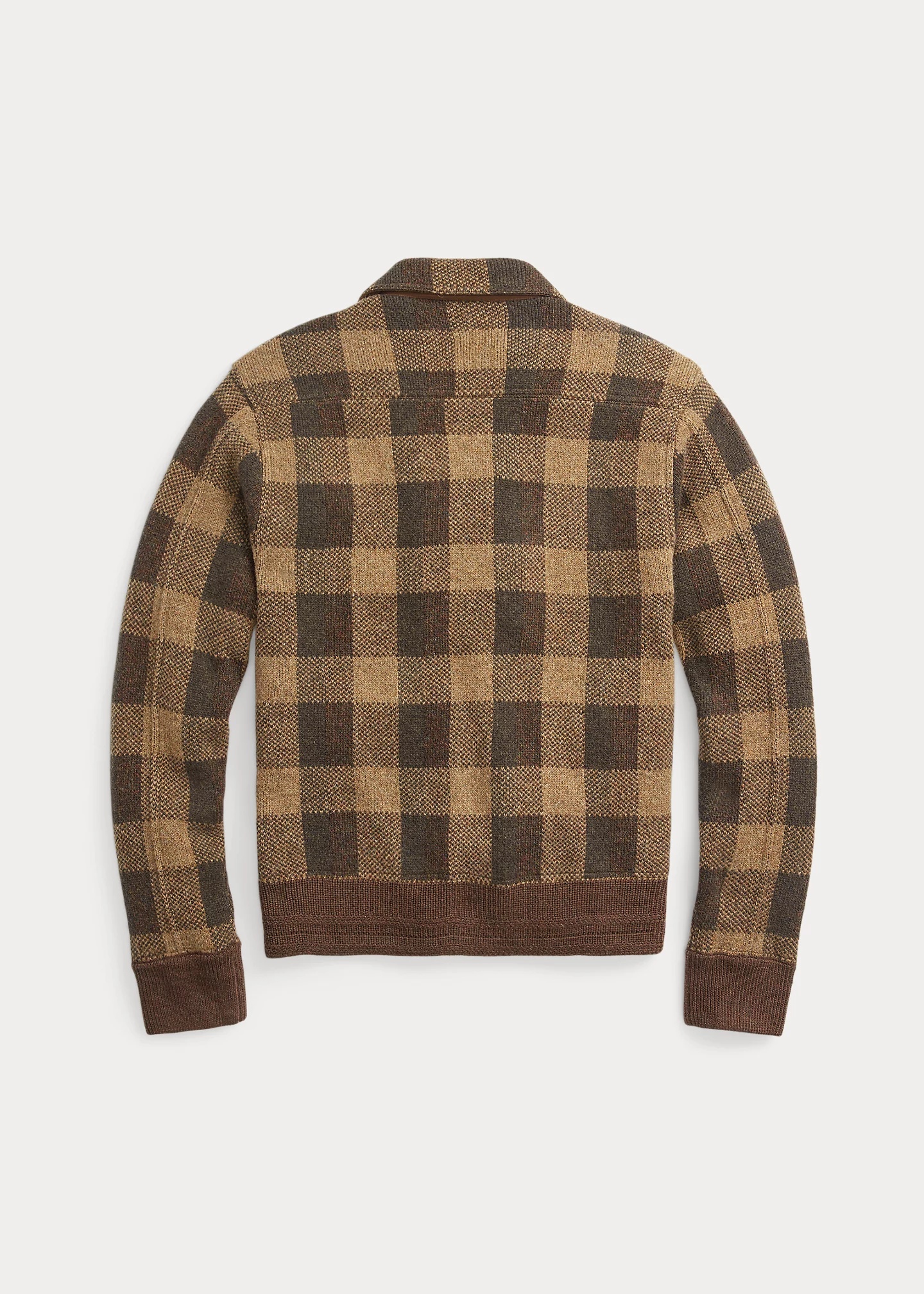 Plaid Wool Sweater Jacket - 2
