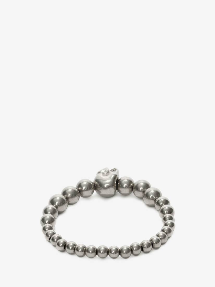 Men's Skull Multibeaded Bracelet in Silver - 2