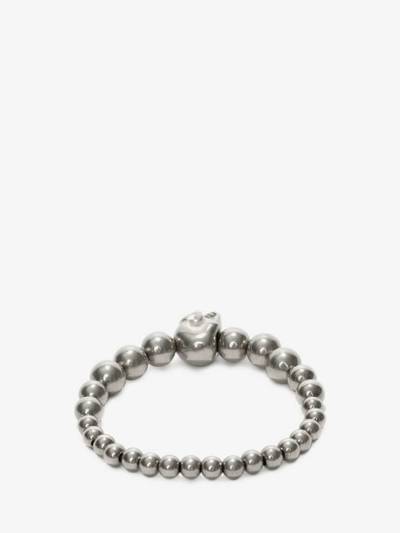 Alexander McQueen Men's Skull Multibeaded Bracelet in Silver outlook