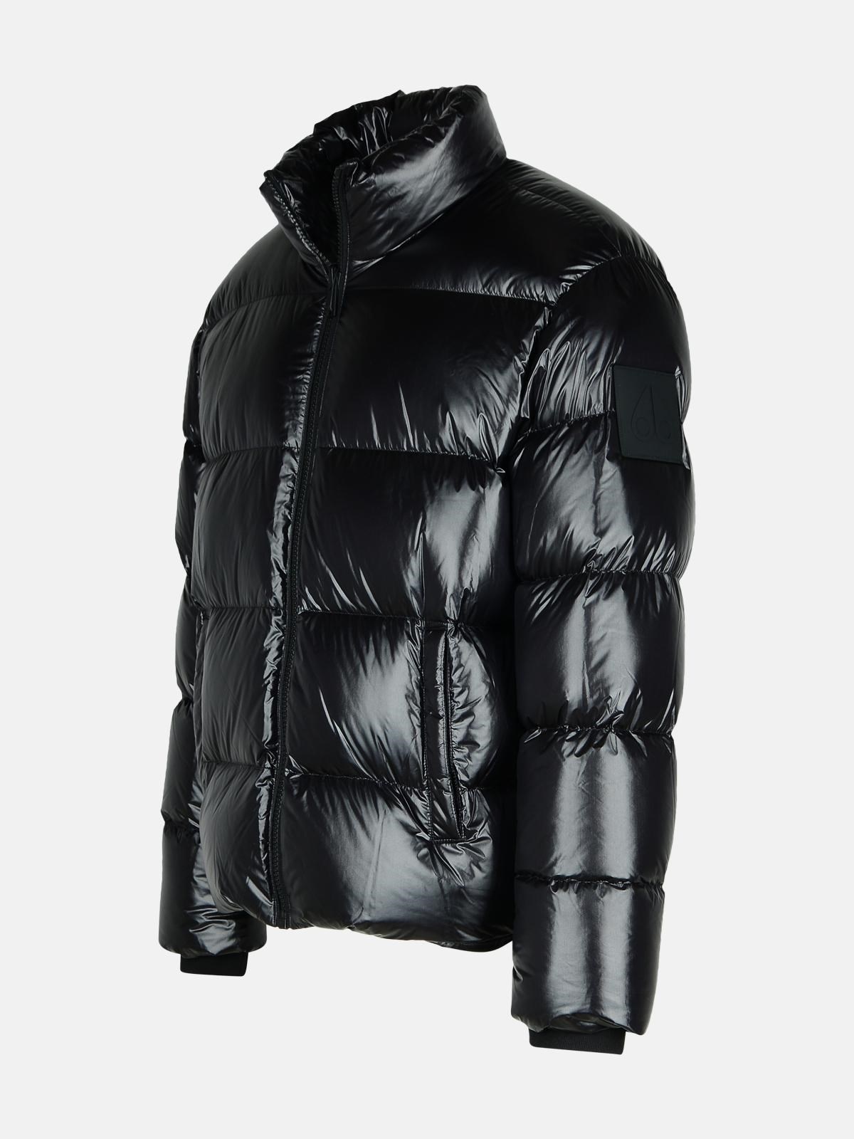 'KINGS' BLACK NYLON DOWN JACKET - 2