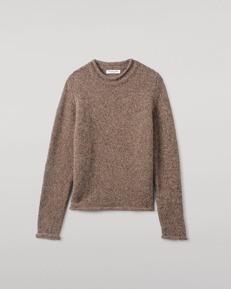 Brushed Cashmere-Silk Brown Jumper - 3