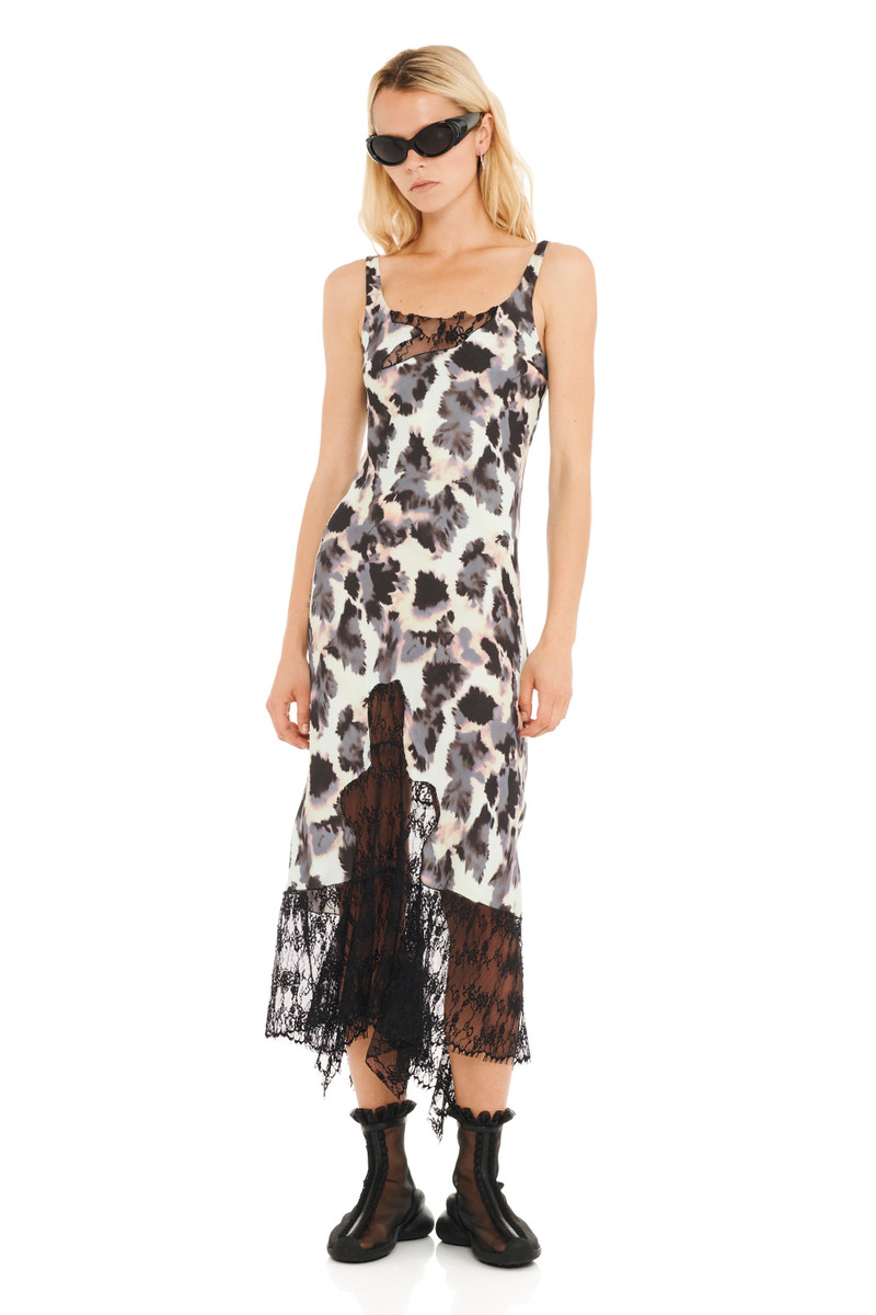 Collina Strada SNOW LEOPARD ANEMONE DRESS outlook
