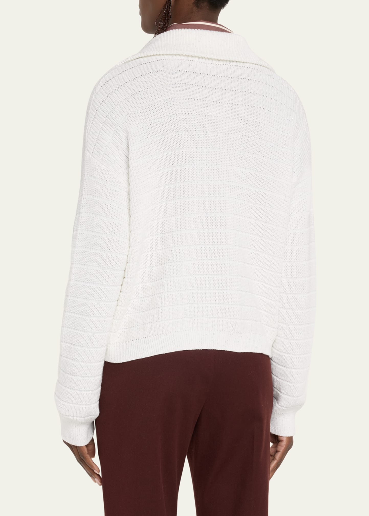 Johnny Collar Cotton English Ribbed Sweater - 3