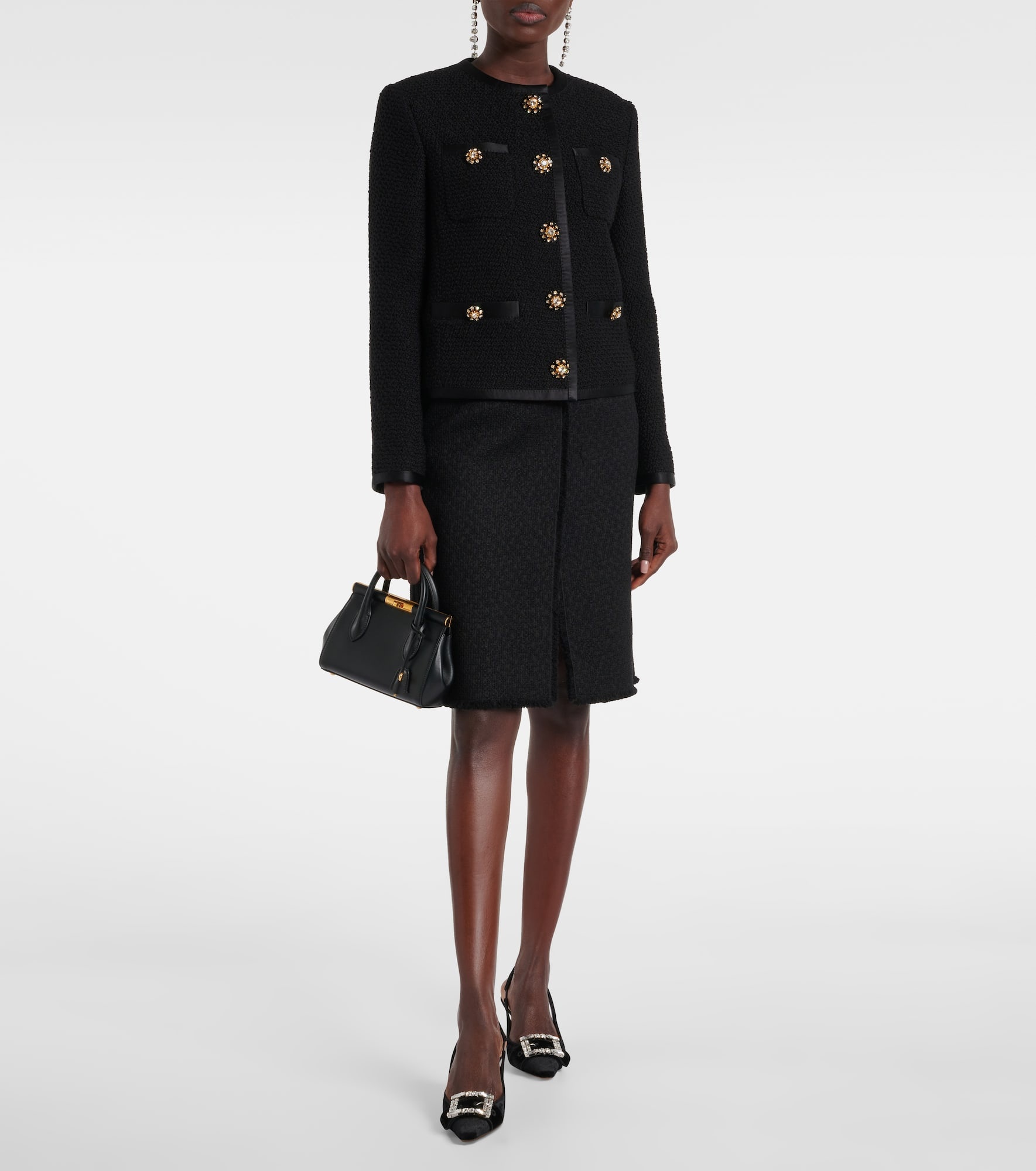 Wool and silk-blend tweed jacket - 2