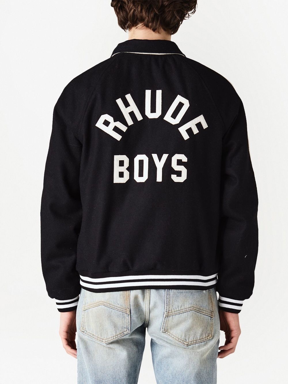 motif-print bomber jacket - 3