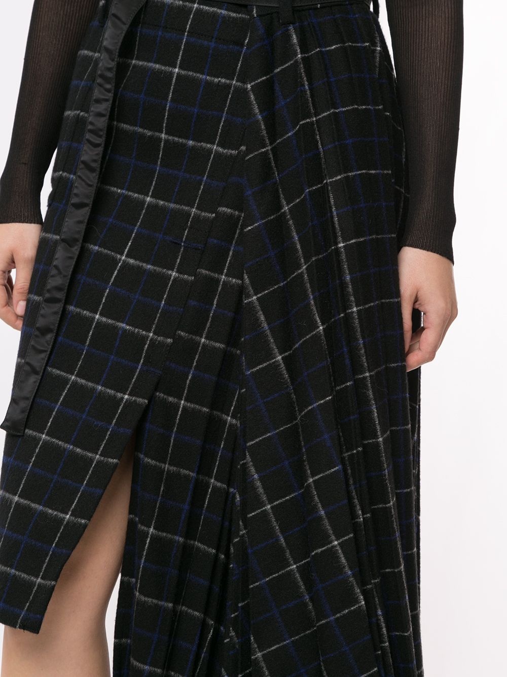 asymmetric tartan skirt - 5