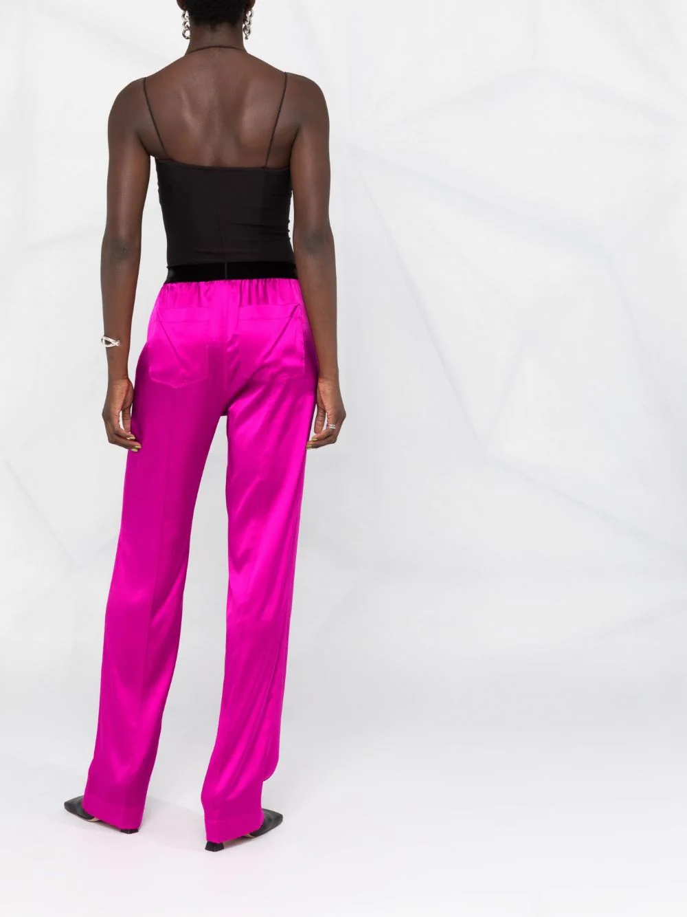 logo-patch straight-leg trousers - 4
