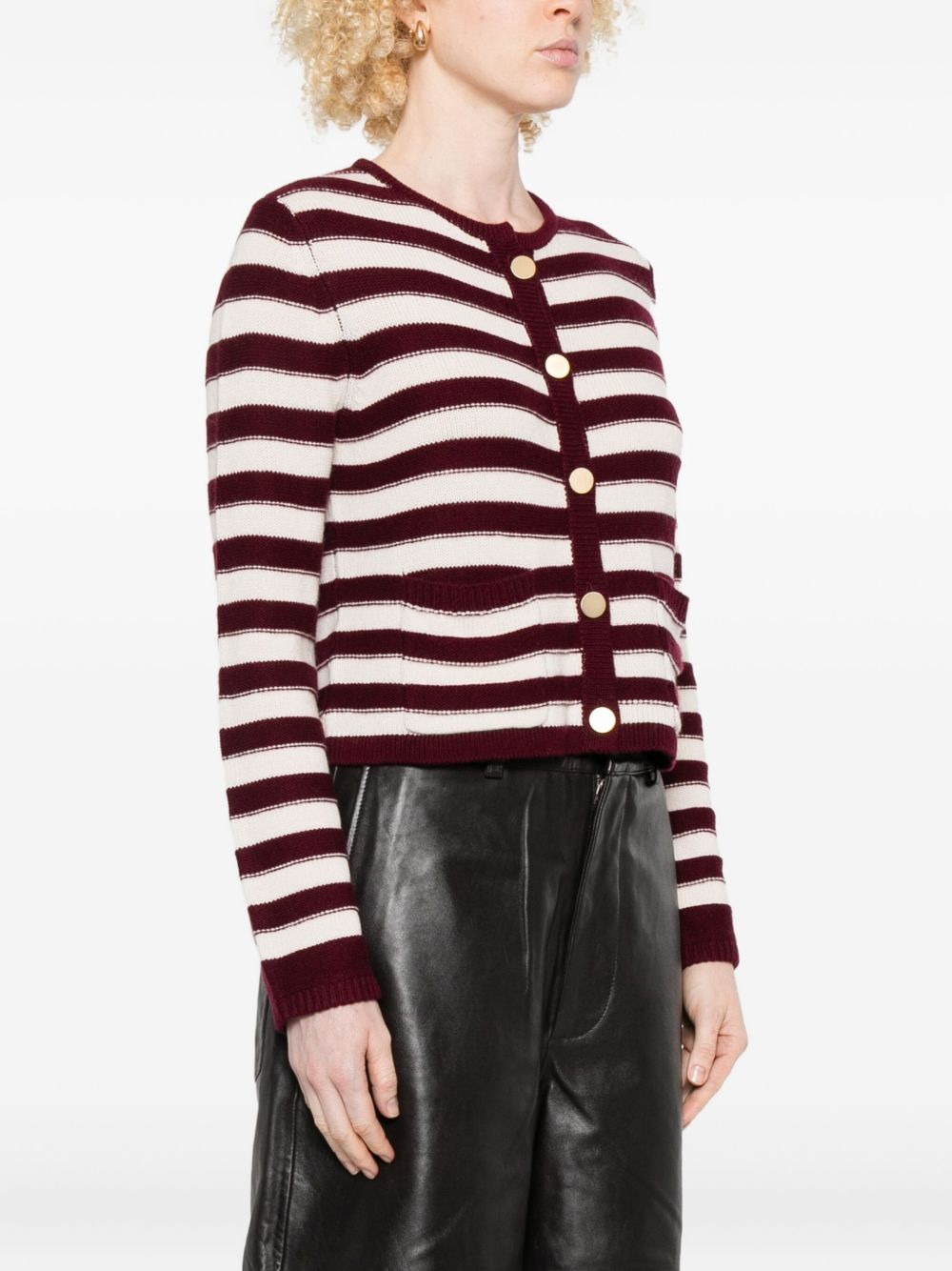 striped-button cardigan - 3