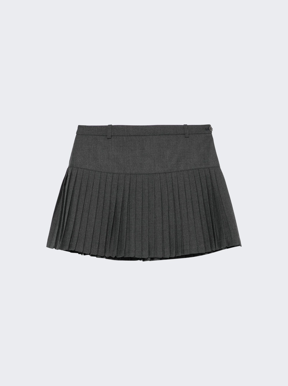 Regenerated Tailoring Pleated Skirt Grey - 1