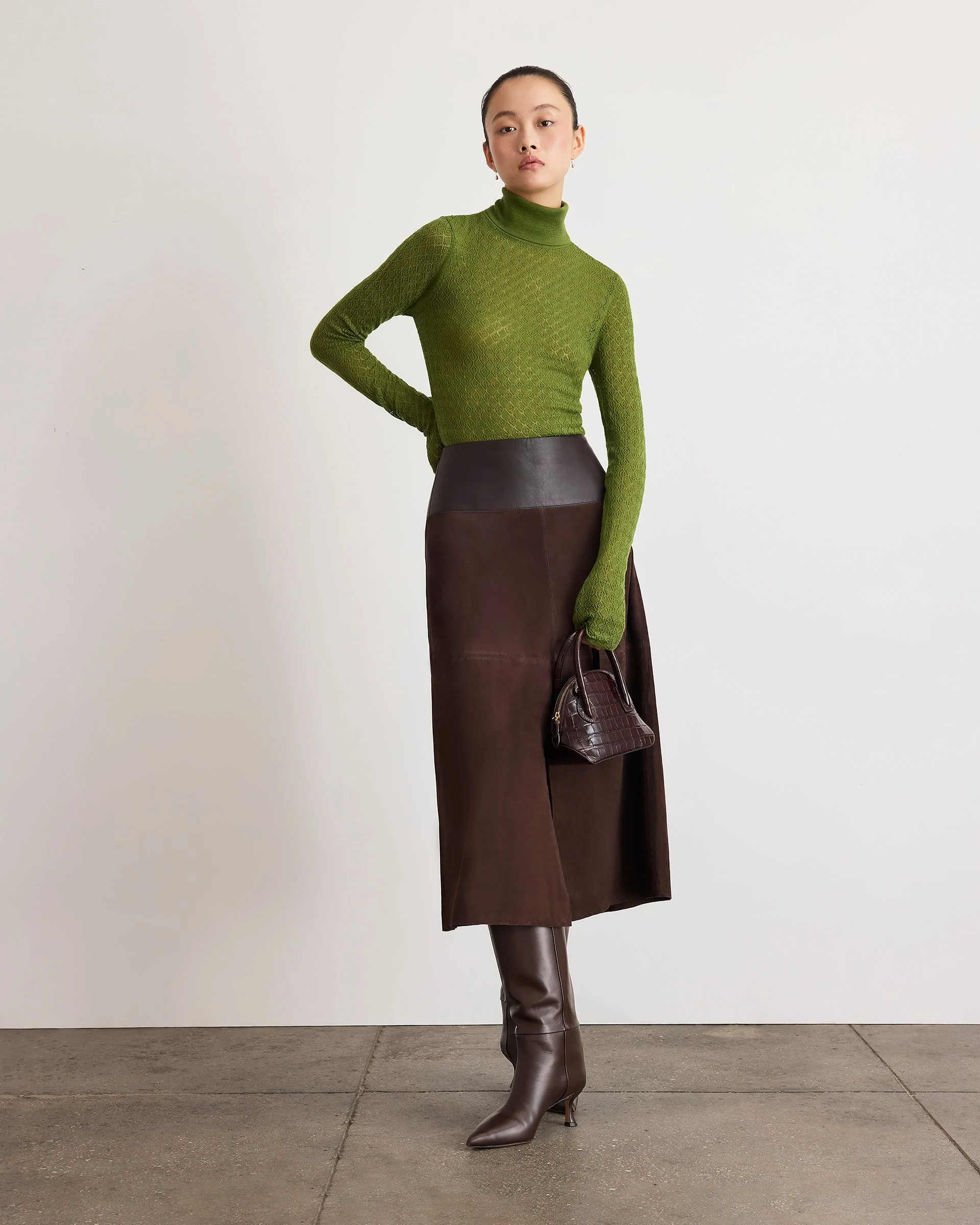 SUEDE/LEATHER HUDSON SKIRT - 1