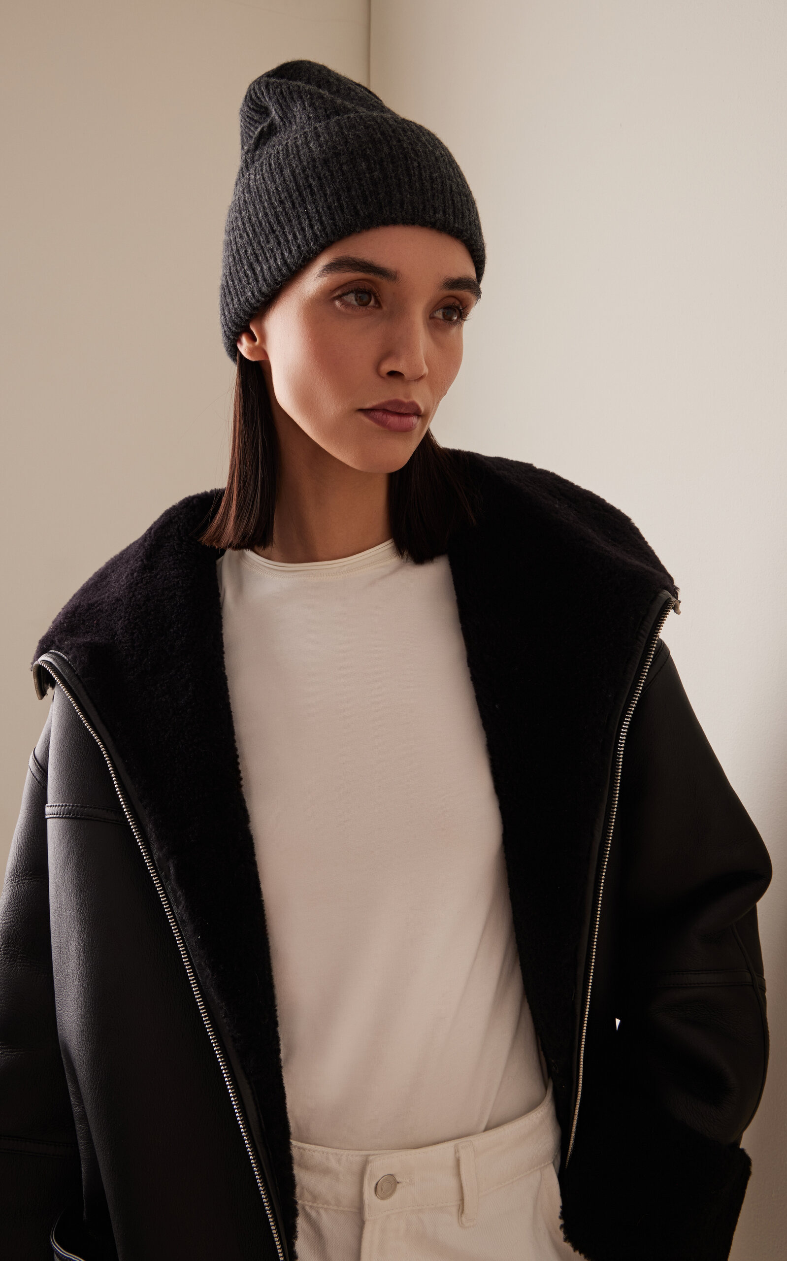 Ribbed Wool-Cashmere Beanie grey - 2