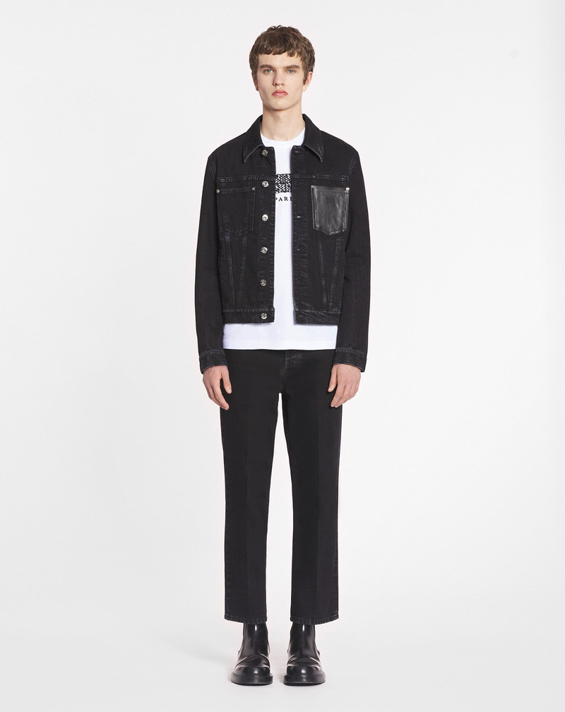 Lanvin STRAIGHT LEATHER PATCH PANTS IN DENIM outlook