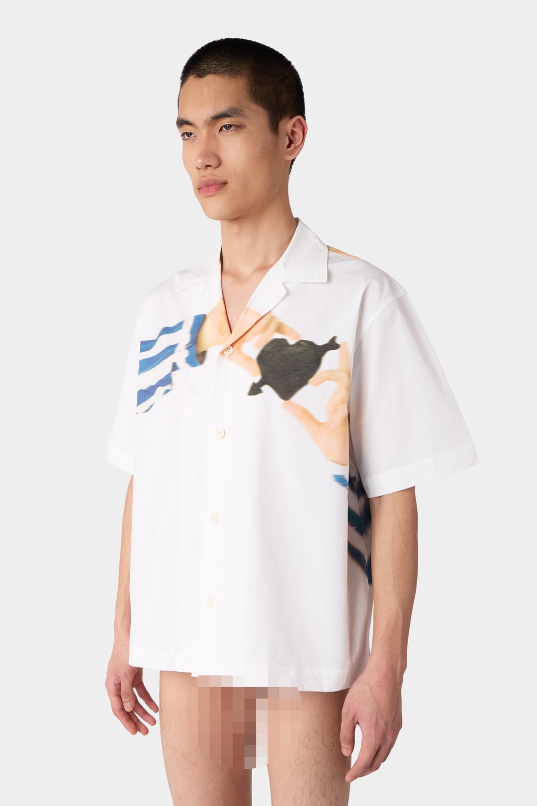 'CUORE DI PIETRA' SHORTSLEEVE SHIRT / off white & multicolor - 1