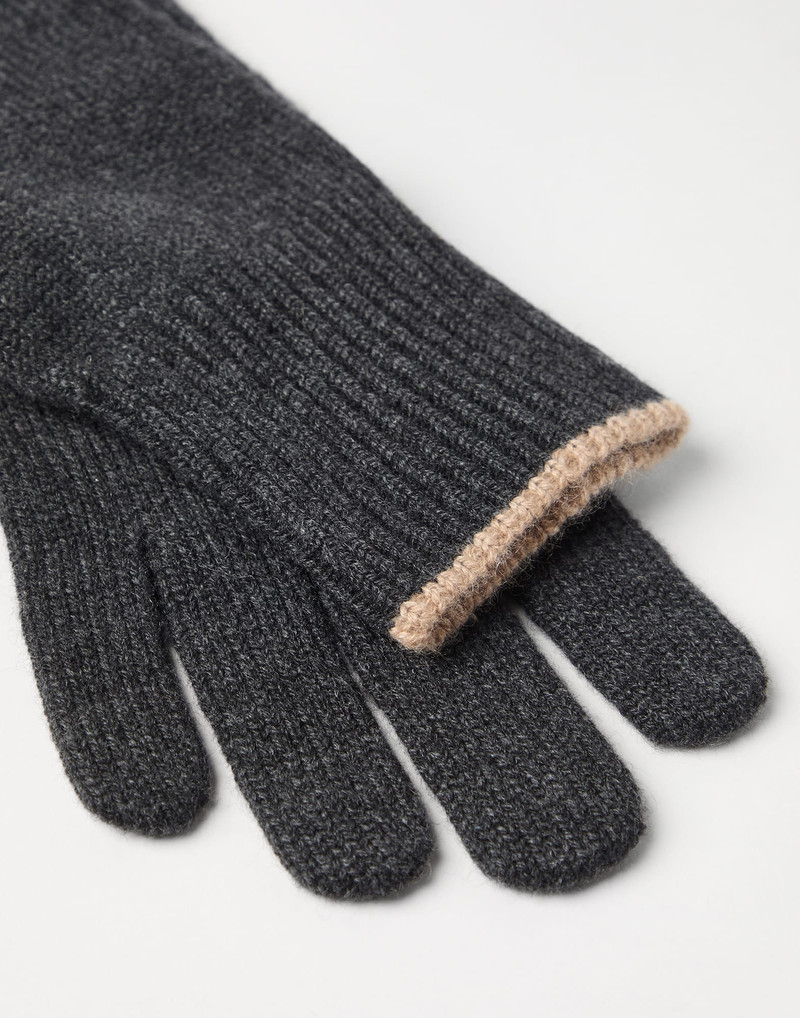 Brunello Cucinelli Cashmere knit gloves outlook