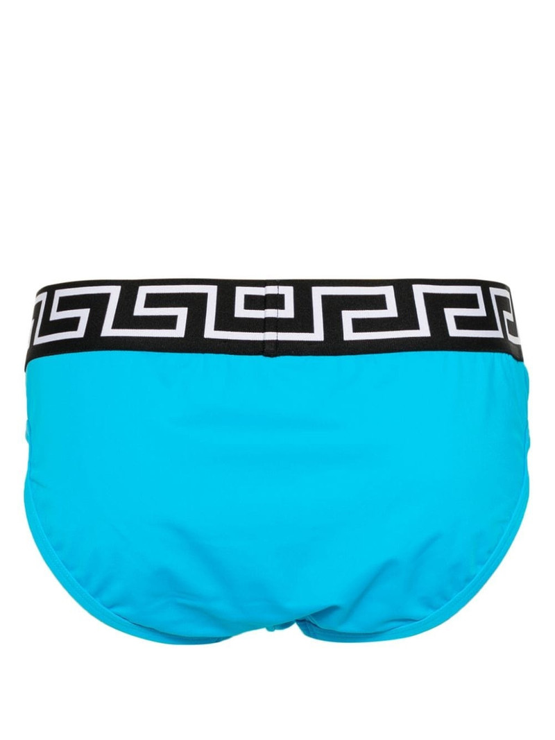 VERSACE logo-print strap swim trunks outlook