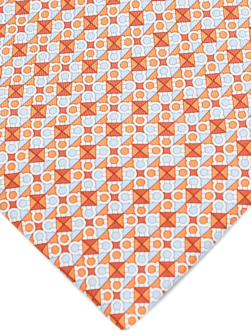 FERRAGAMO Gancini geometric-pattern tie outlook