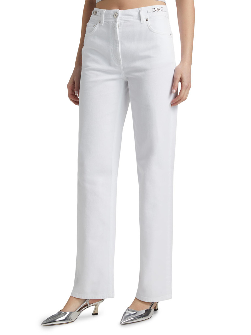 Women's Washed Slim-Fit Jeans - White 4