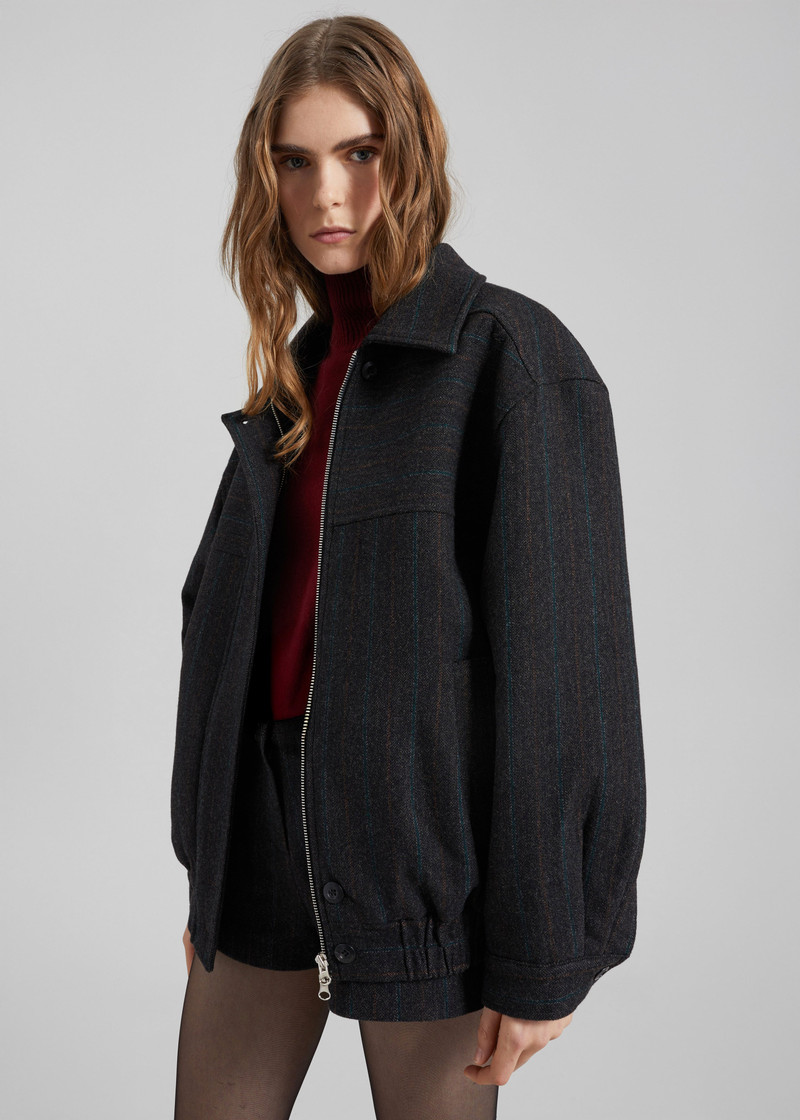 Natick Blouson Jacket - Charcoal Multi Stripe 6
