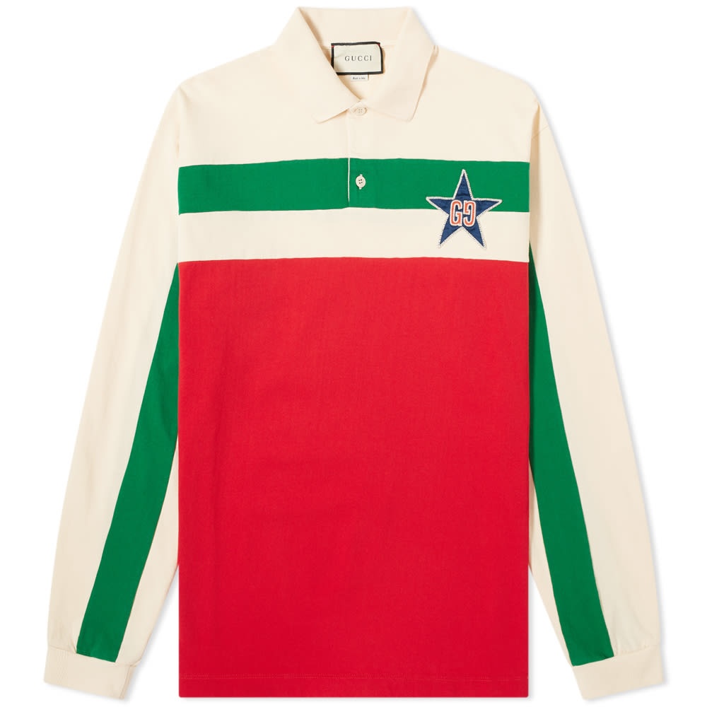 Gucci Long Sleeve Striped Logo Rugby Top - 1