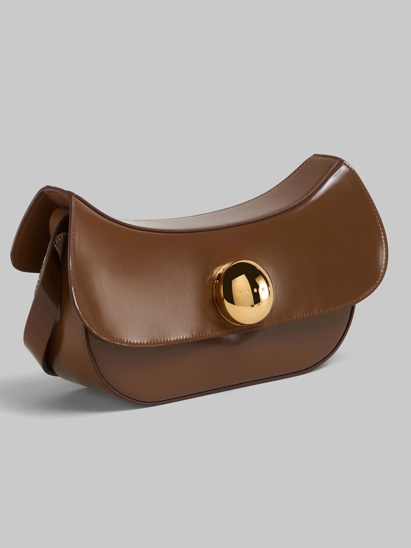 BROWN LEATHER BUTTERFLY MEDIUM HOBO BAG - 5