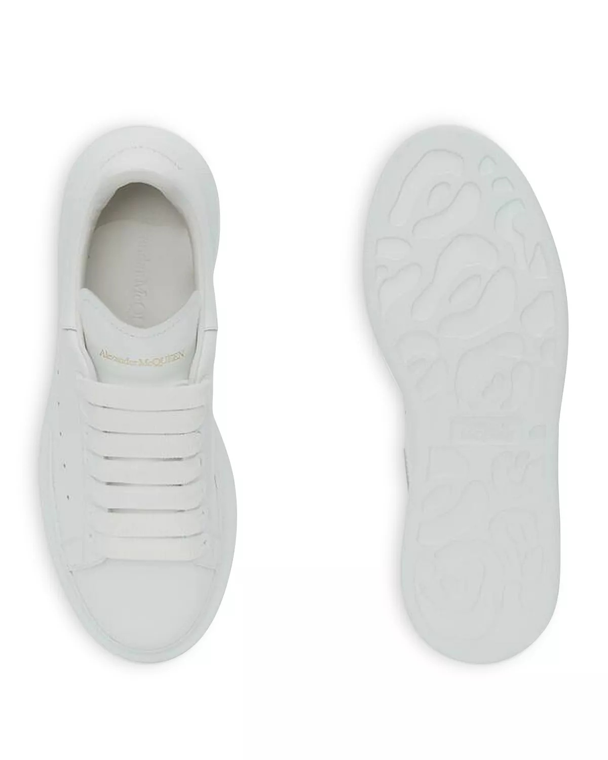Men's Oversized Leather Heel Detail Sneakers - 5